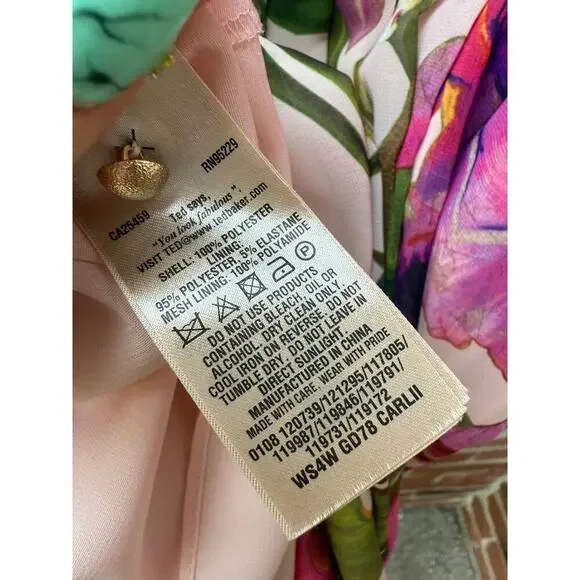 Ted Baker London Carlii Pink Floral Print Fit & Flare Dress Size 2 (US 6) - Picture 2 of 5